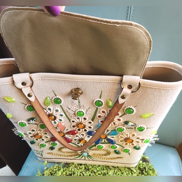 60s ENID COLLINS Summer Bokay Iconic Collector EC Texas Gems Purse Hand Bag EUVC - Picture 12 of 16